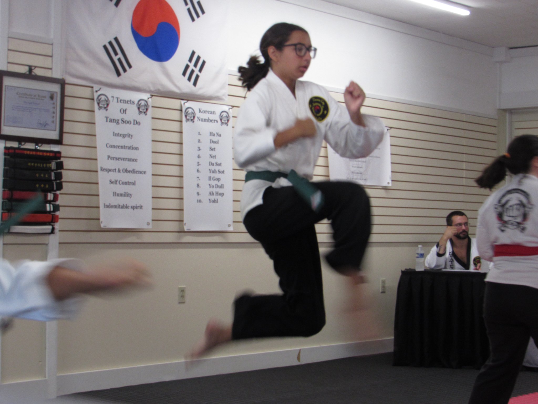 A martial arts class in session